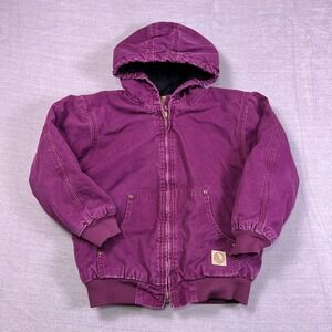 Berne Girls Plum‎ Purple Isulated Workwear Full Zip Hooded Jacket Size M